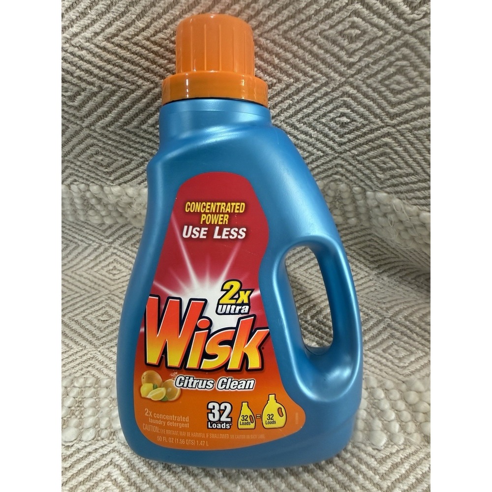 Wisk Citrus Clean Concentrate 50oz (32 load) Liquid Laundry Detergent NOS